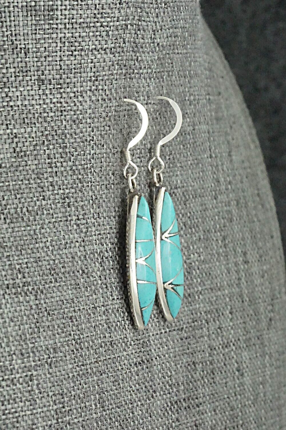 Turquoise & Sterling Silver Earrings - Evelyn Mahkee