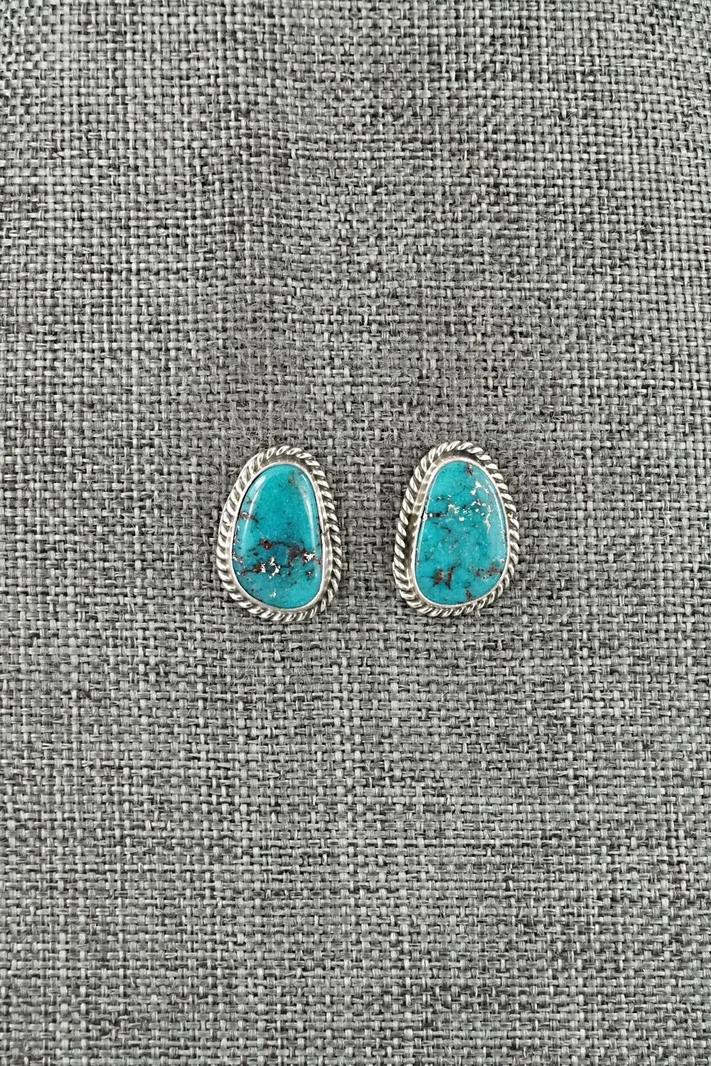 Turquoise & Sterling Silver Earrings - Eugene Gruber