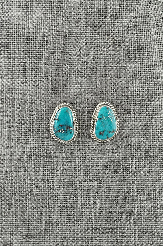 Turquoise & Sterling Silver Earrings - Eugene Gruber
