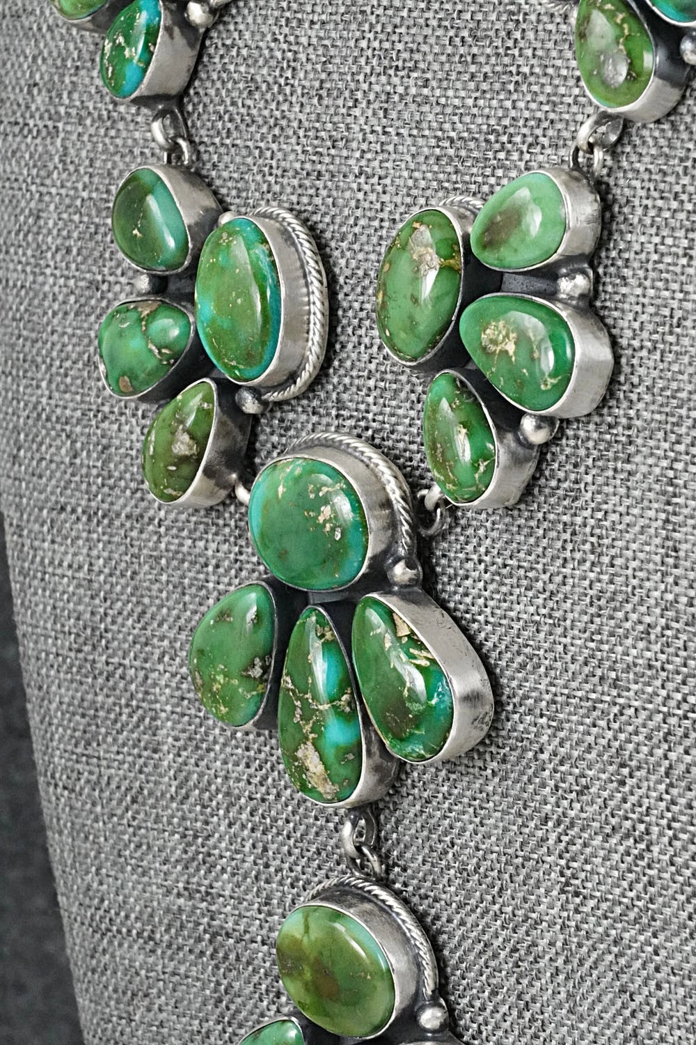 Turquoise & Sterling Silver Necklace and Earrings Set - Kathleen Livingston