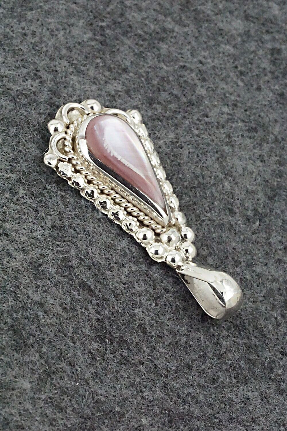 Mother of Pearl & Sterling Silver Pendant - Juanita Yatsatie