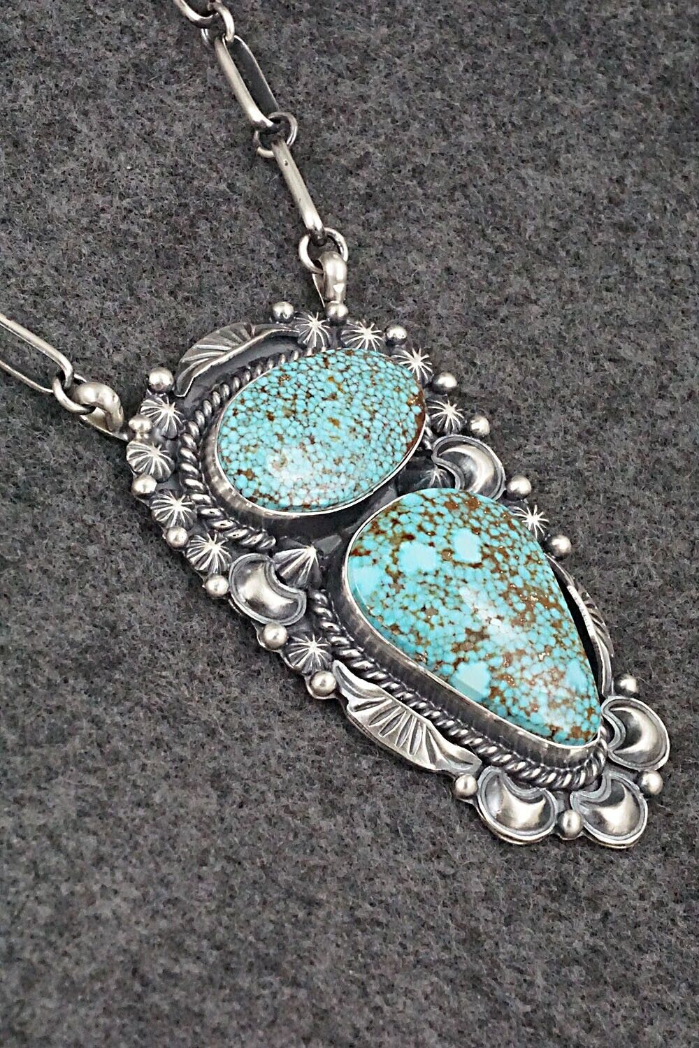 Turquoise & Sterling Silver Necklace - Raymond Delgarito
