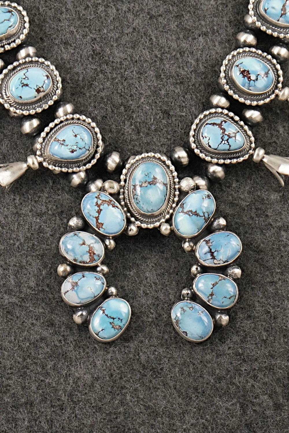 Turquoise & Sterling Silver Squash Blossom Set - Darrin Livingston