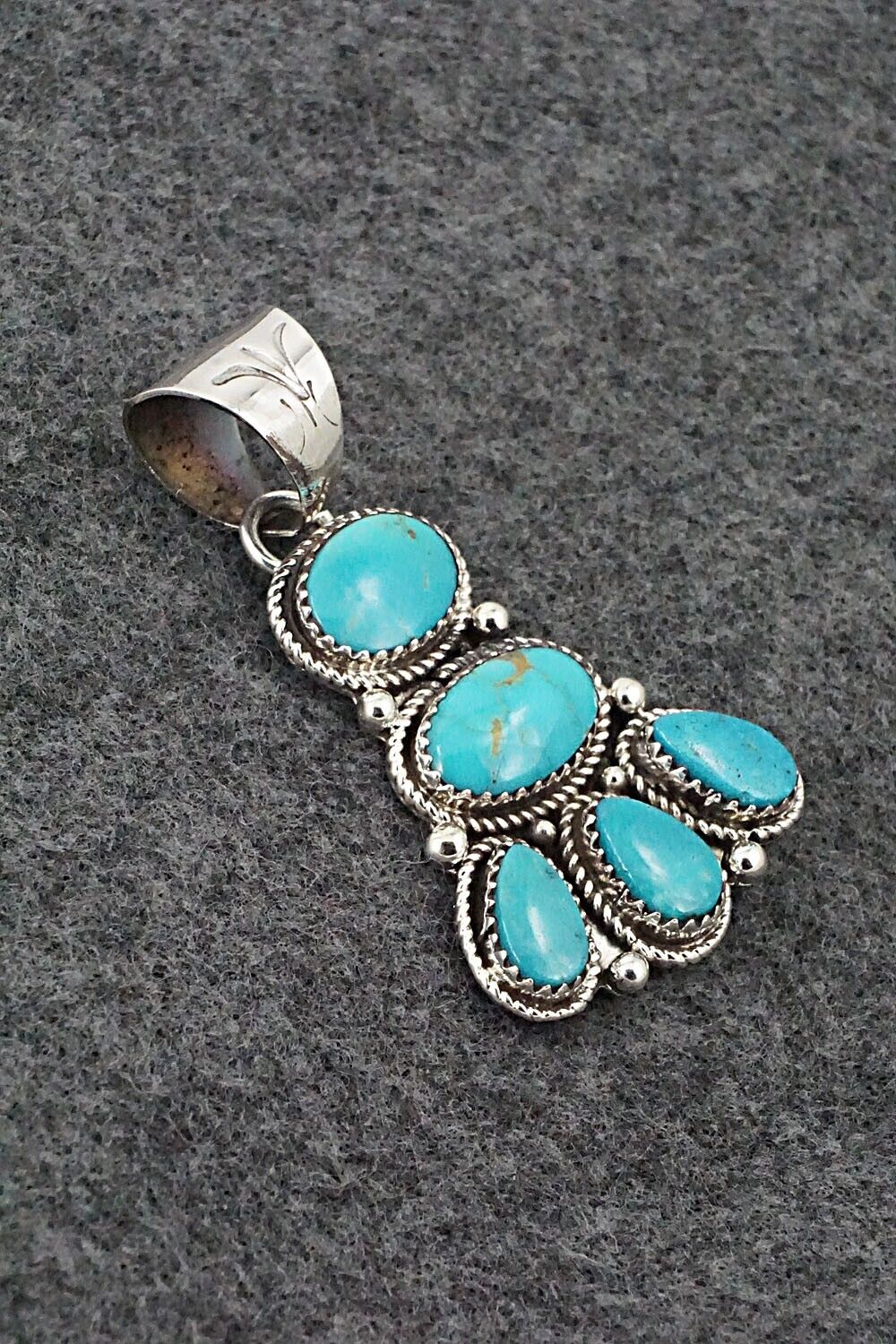Turquoise & Sterling Silver Pendant and Earrings Set - Ernest Hawthorne
