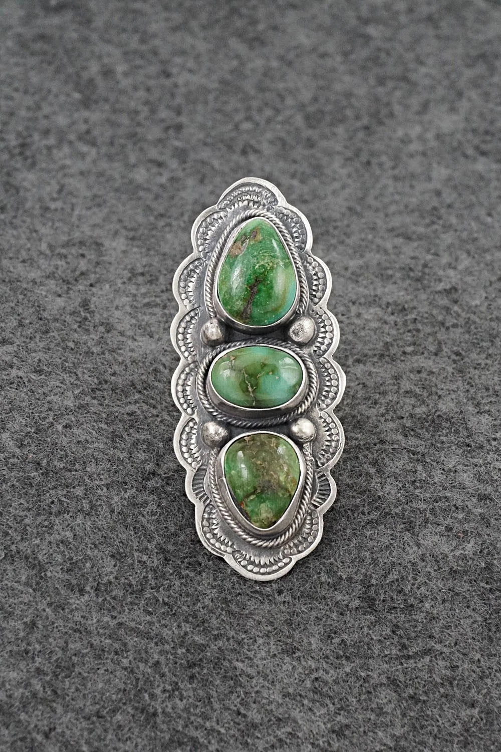 Turquoise & Sterling Silver Ring - Bobby Johnson - Size 9