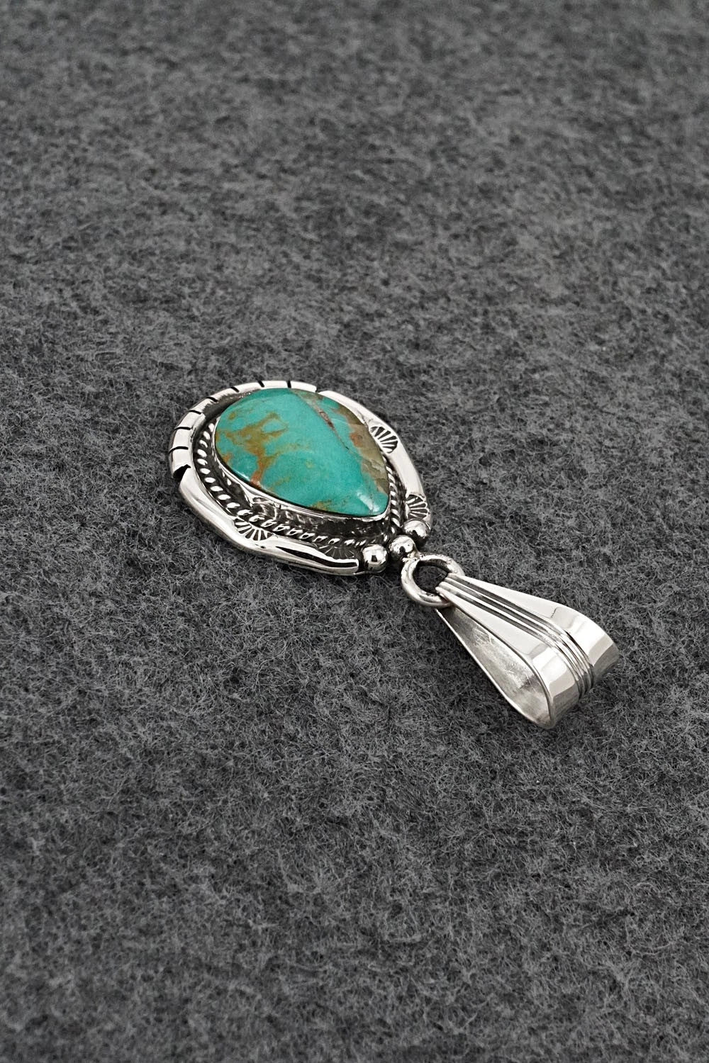 Turquoise & Sterling Silver Pendant - Samuel Yellowhair