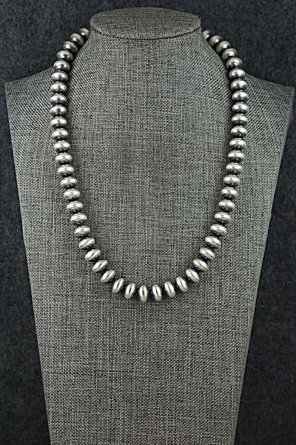 Sterling Silver Navajo Pearl Necklace 18" - Dorinda Mariano