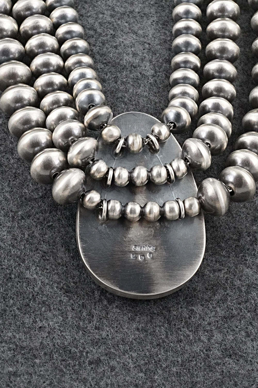 Turquoise & Sterling Silver Navajo Pearl Necklace - Gruber & Halwood
