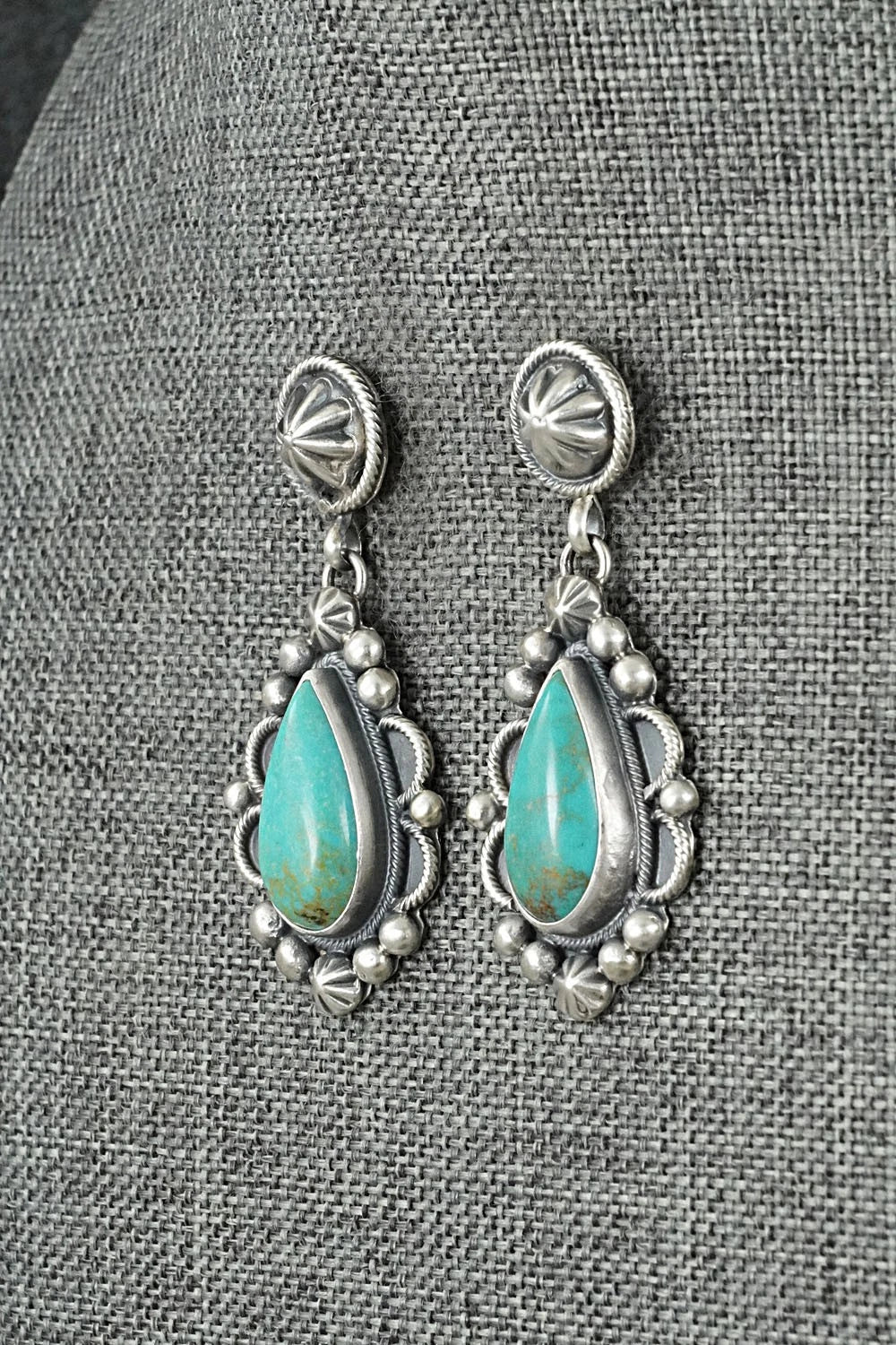 Turquoise & Sterling Silver Earrings - Darrin Livingston