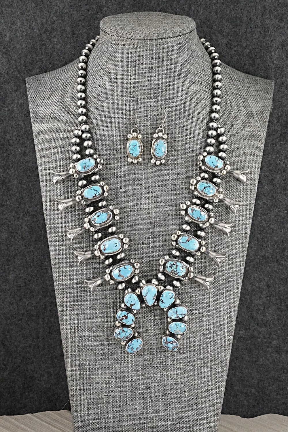Turquoise & Sterling Silver Squash Blossom Set - Kathleen Livingston
