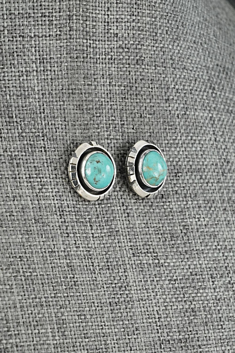 Turquoise & Sterling Silver Earrings - Amos Begay
