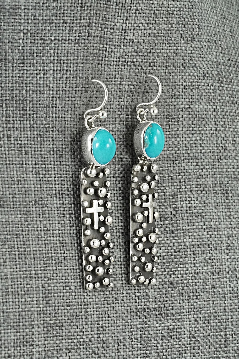 Turquoise & Sterling Silver Earrings - Raymond Coriz