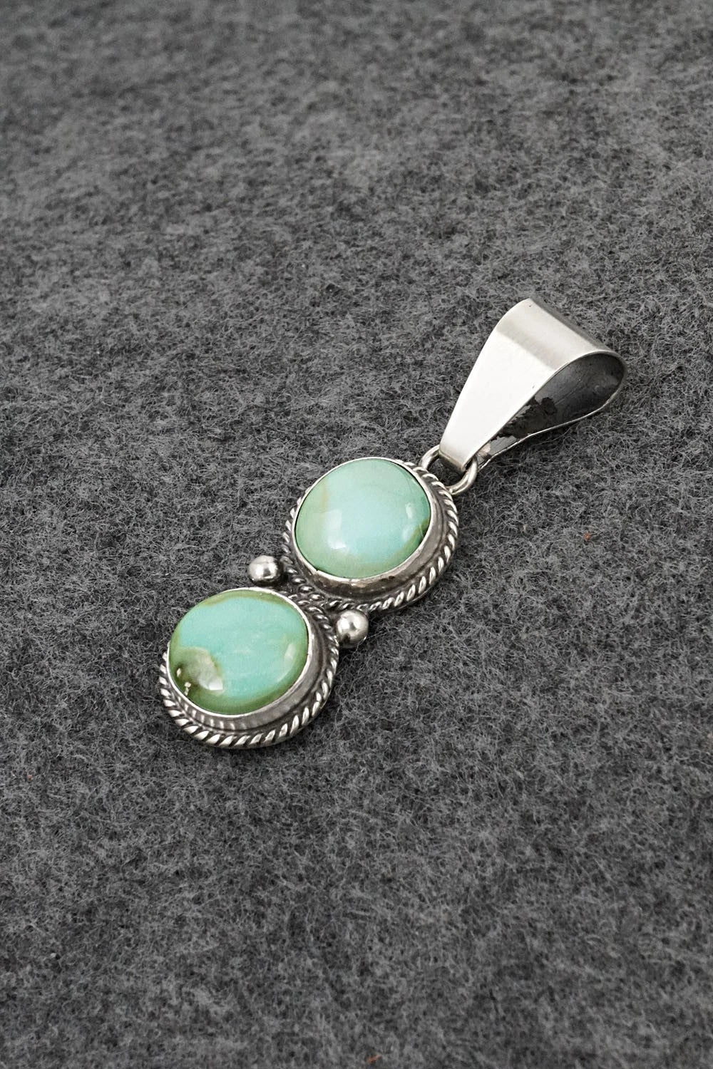 Turquoise & Sterling Silver Pendant - Eugene Gruber