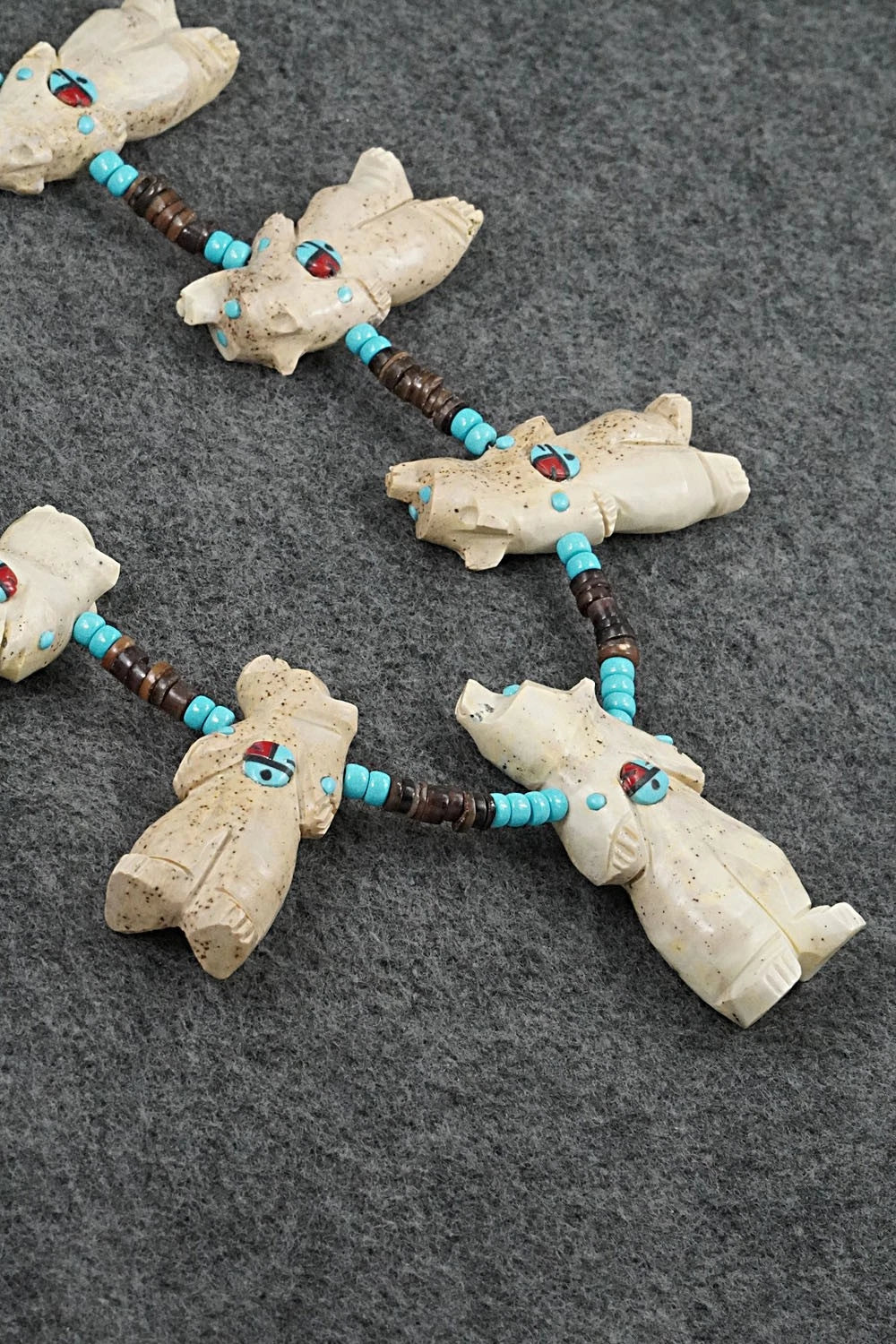 Multi-Stone Bear Fetish & Sterling Silver Necklace Set - Dannette Laate