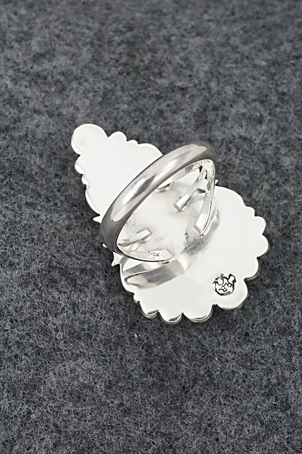 White Buffalo & Sterling Silver Ring - Daniel Benally - Size 7.5