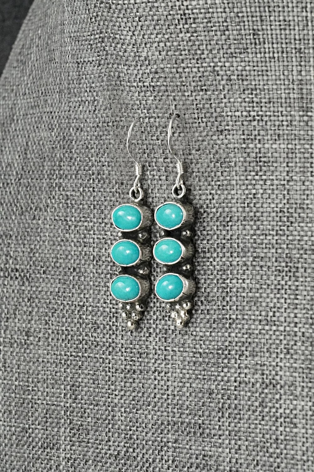 Turquoise & Sterling Silver Earrings - Gary Shorty