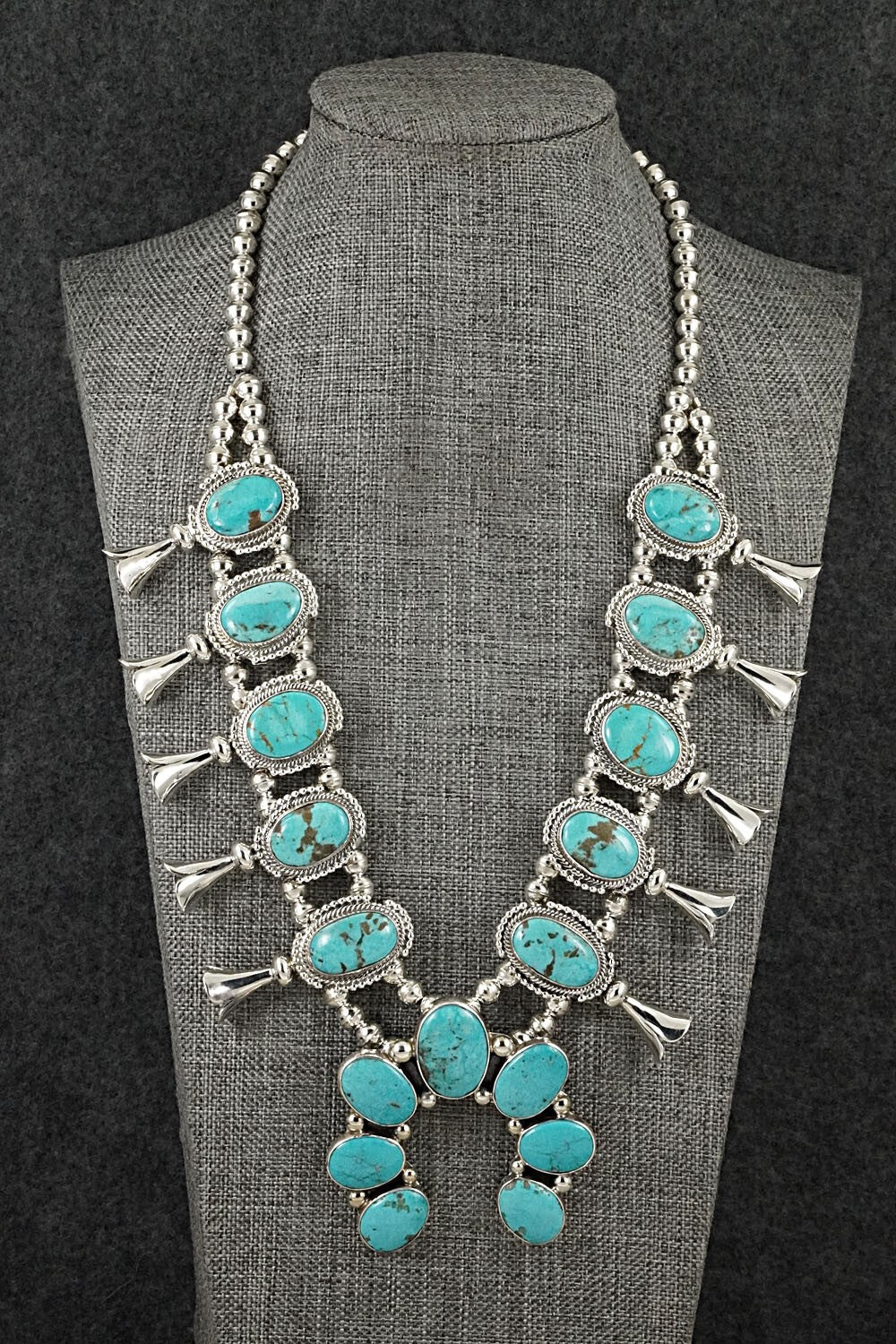 Turquoise & Sterling Silver Squash Blossom Set - Kathleen Livingston