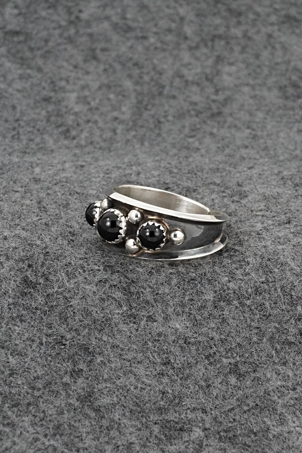 Onyx & Sterling Silver Ring - Paul Largo - Size 12