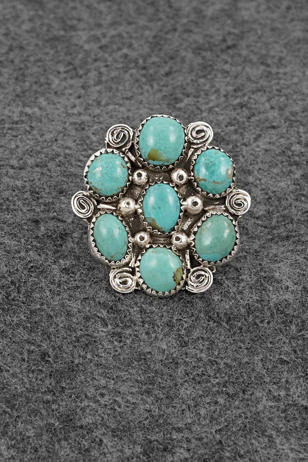 Turquoise & Sterling Silver Ring - Priscilla Reeder - Size 8