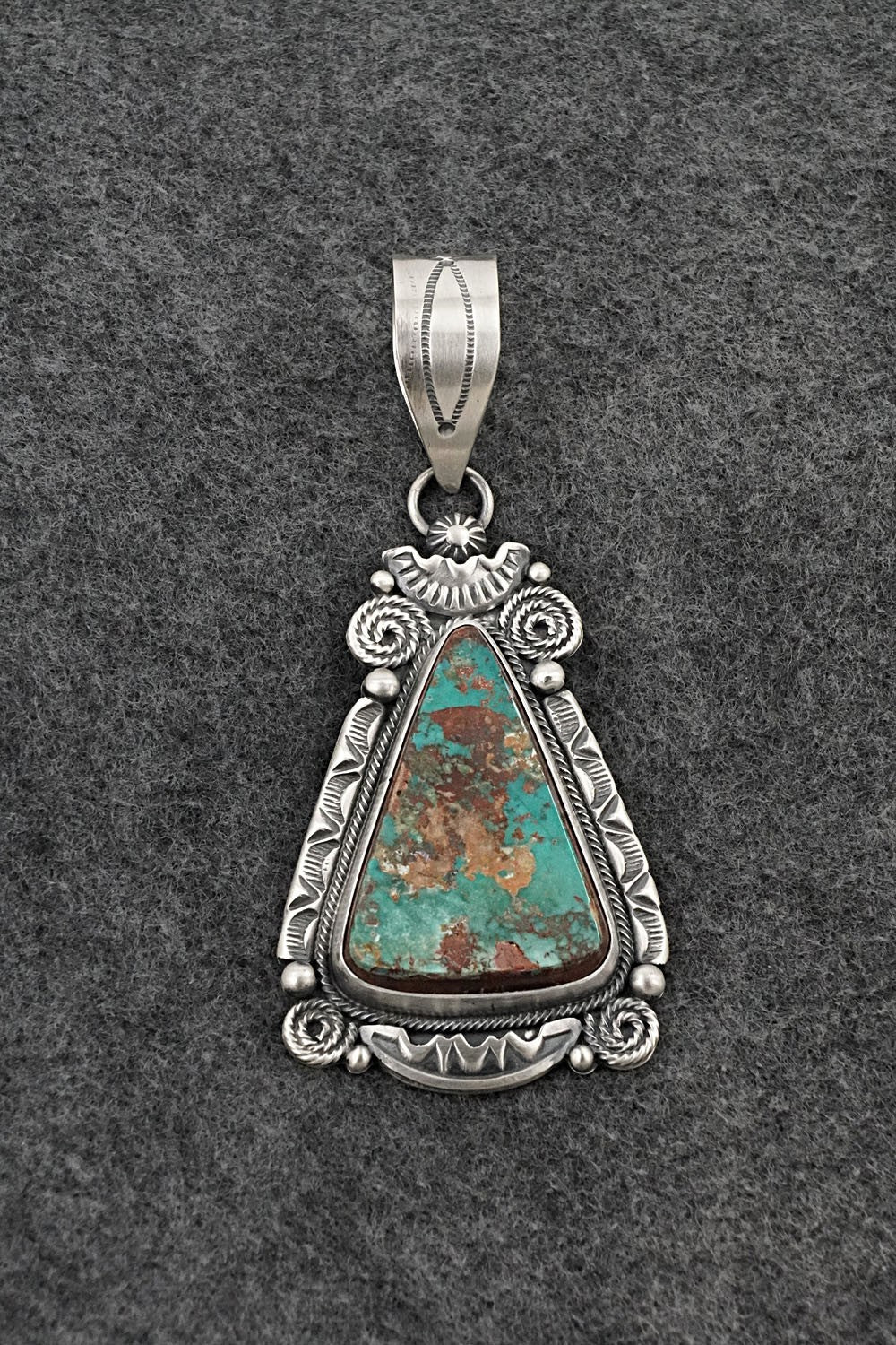 Turquoise & Sterling Silver Pendant - Jackson Hoskie