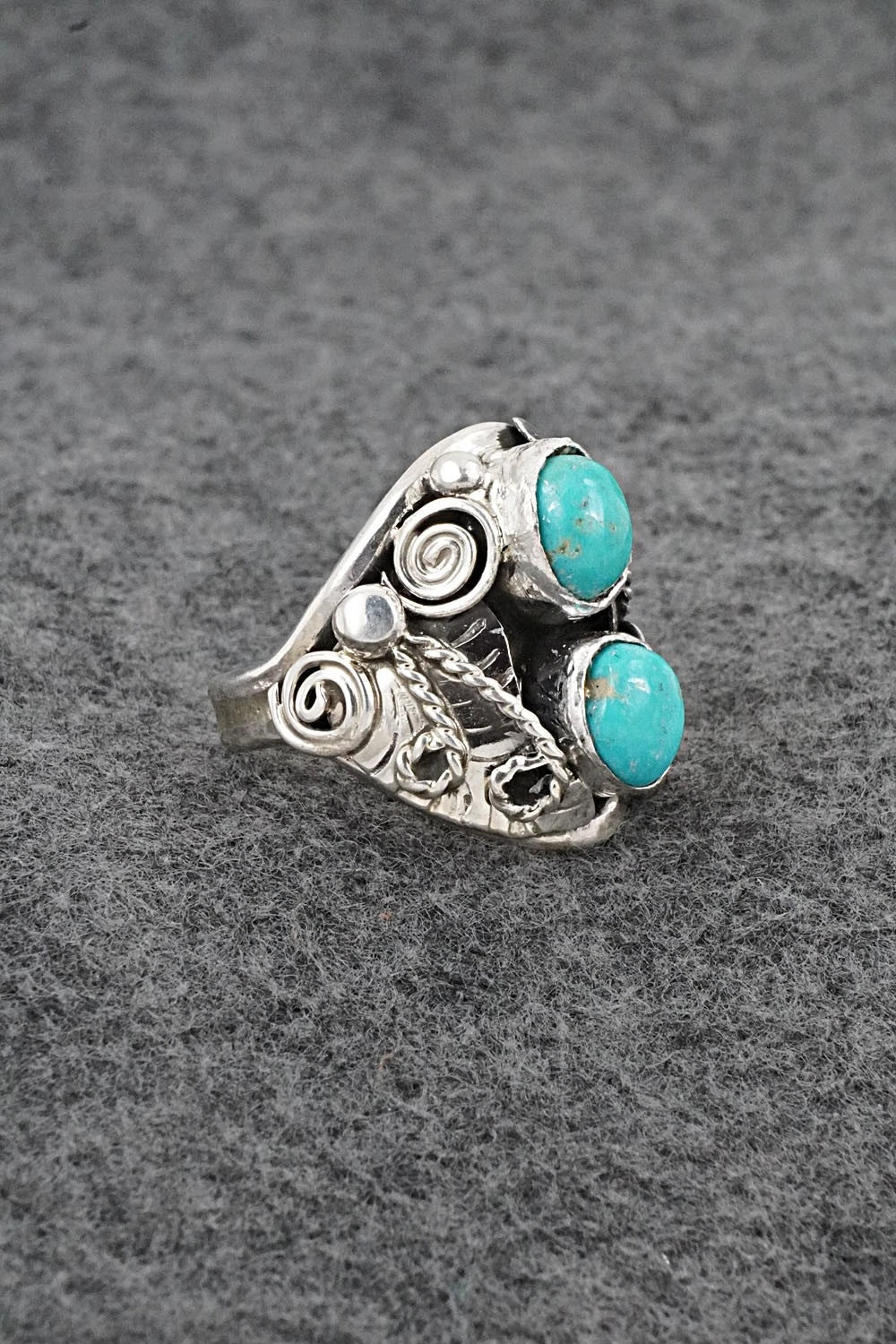 Turquoise & Sterling Silver Ring - Lauren Brown - Size 11