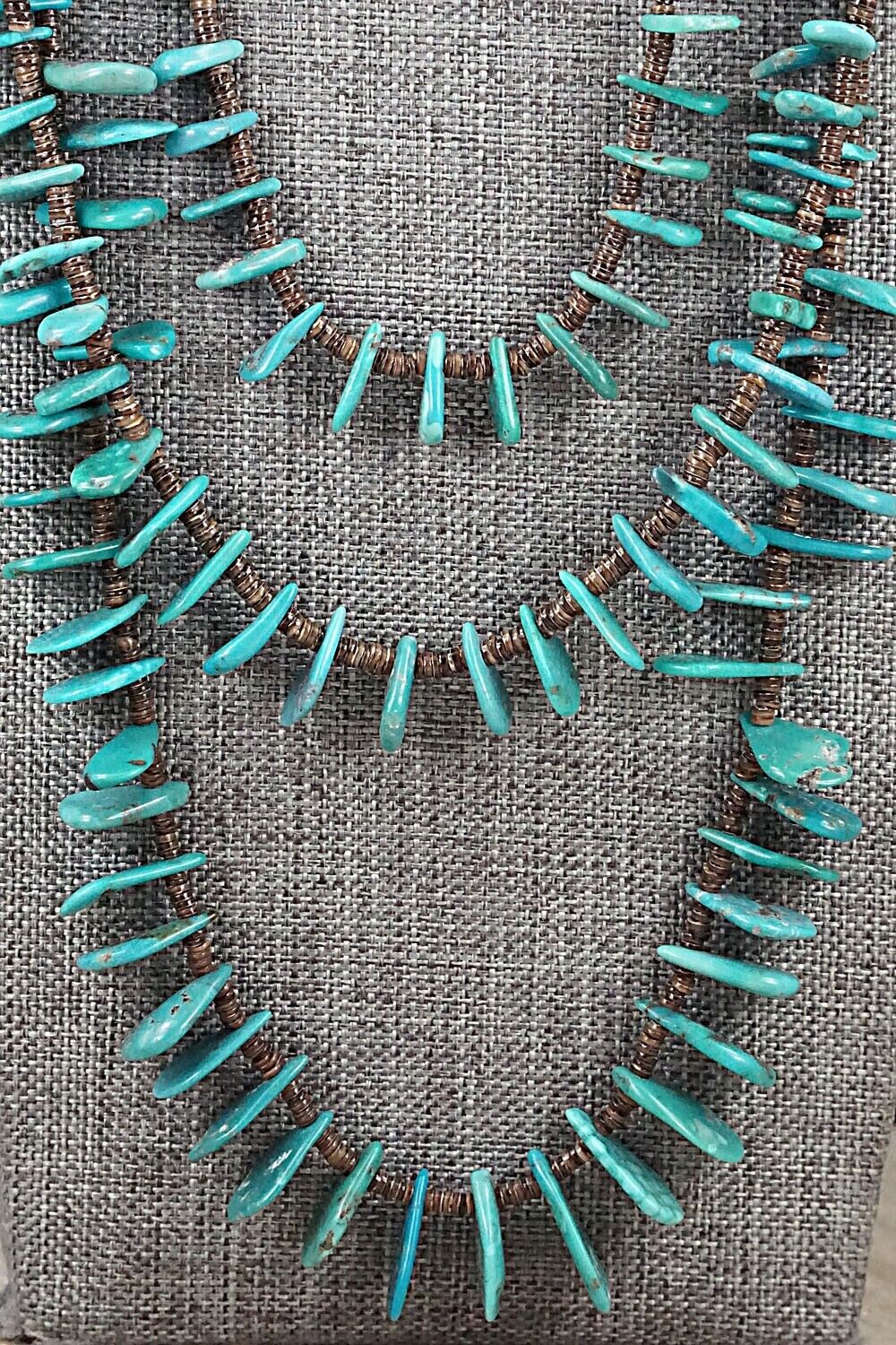 Turquoise & Shell Necklace 36" - Louise Joe