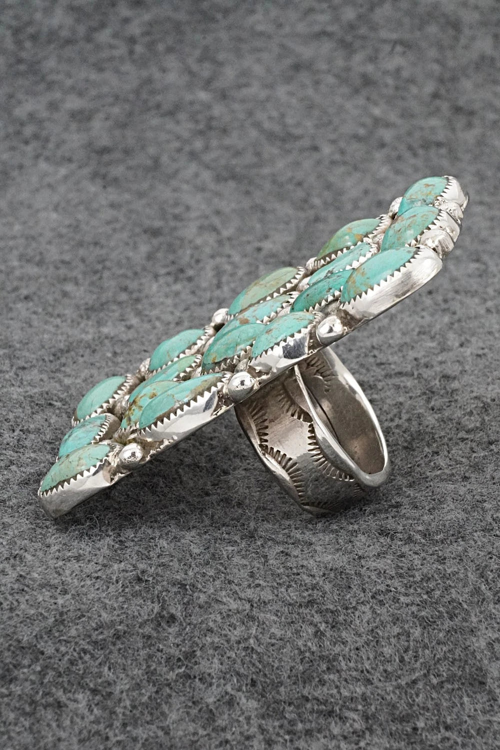 Turquoise & Sterling Silver Ring - Priscilla Reeder - Size 10