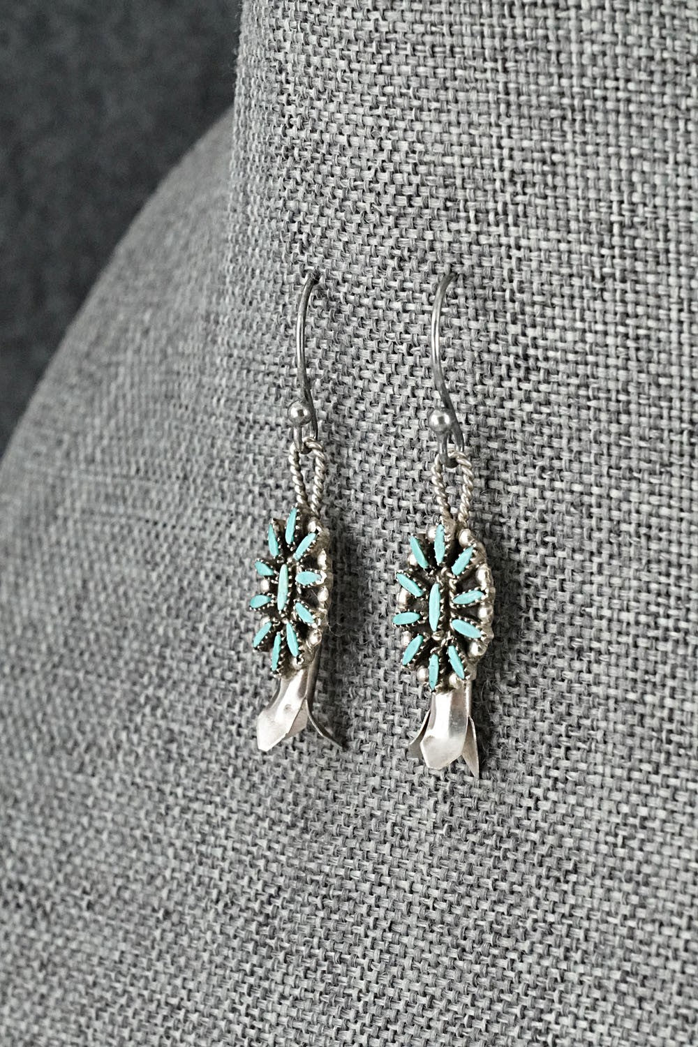 Turquoise & Sterling Silver Mini Squash Blossom Set - Lorena Peina