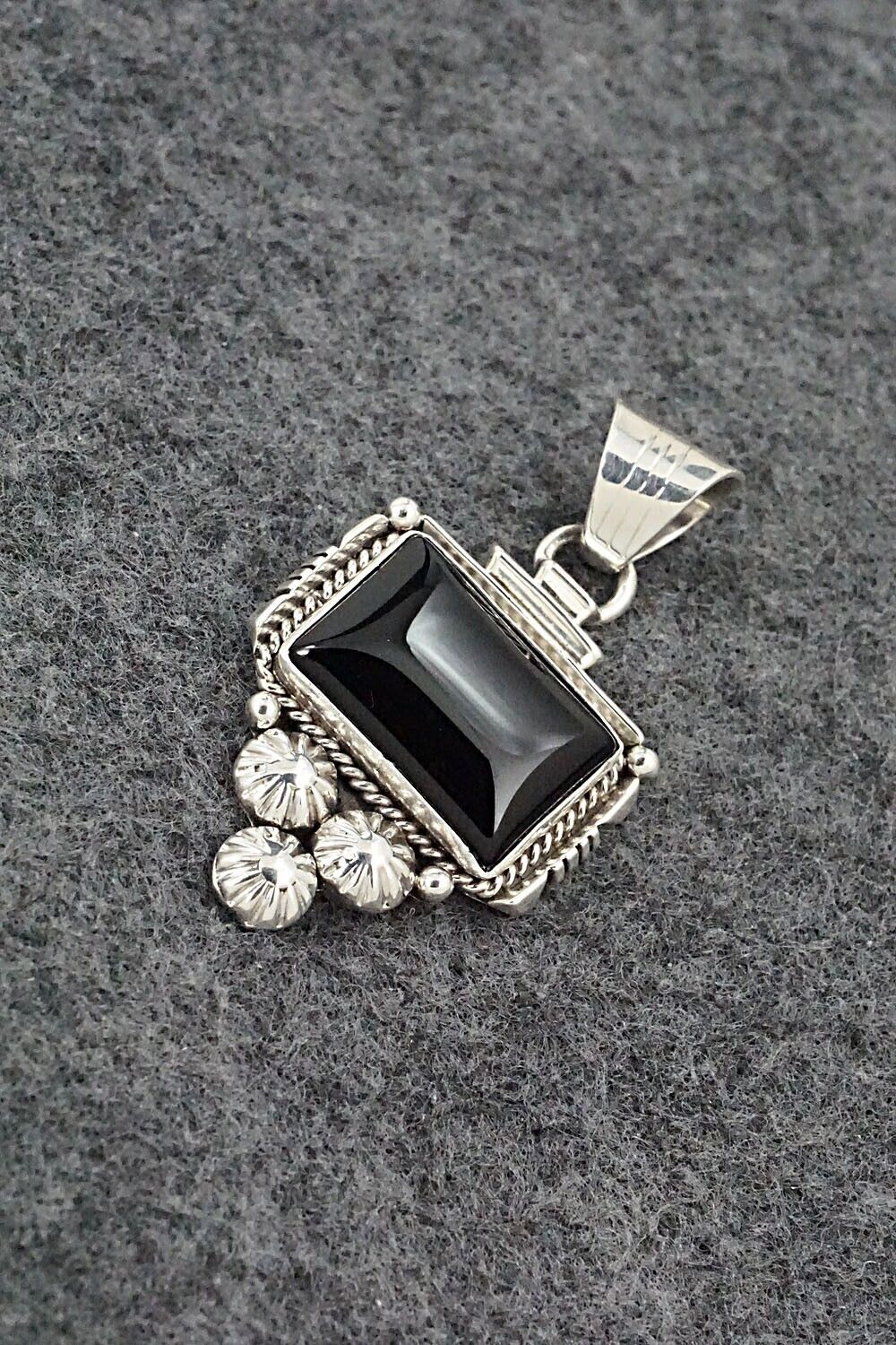 Onyx & Sterling Silver Pendant - Daniel Benally