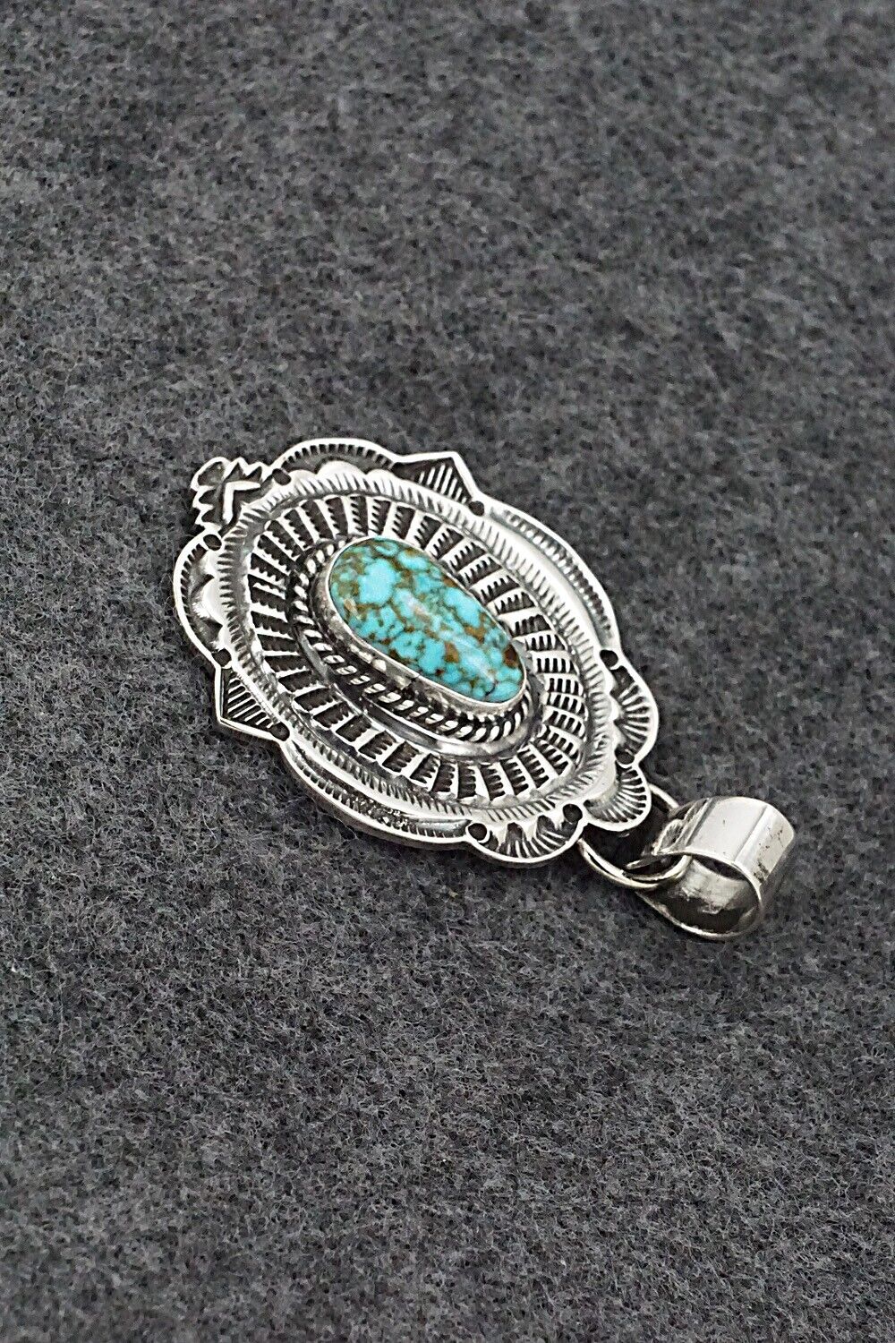 Turquoise & Sterling Silver Pendant - Leonard Maloney