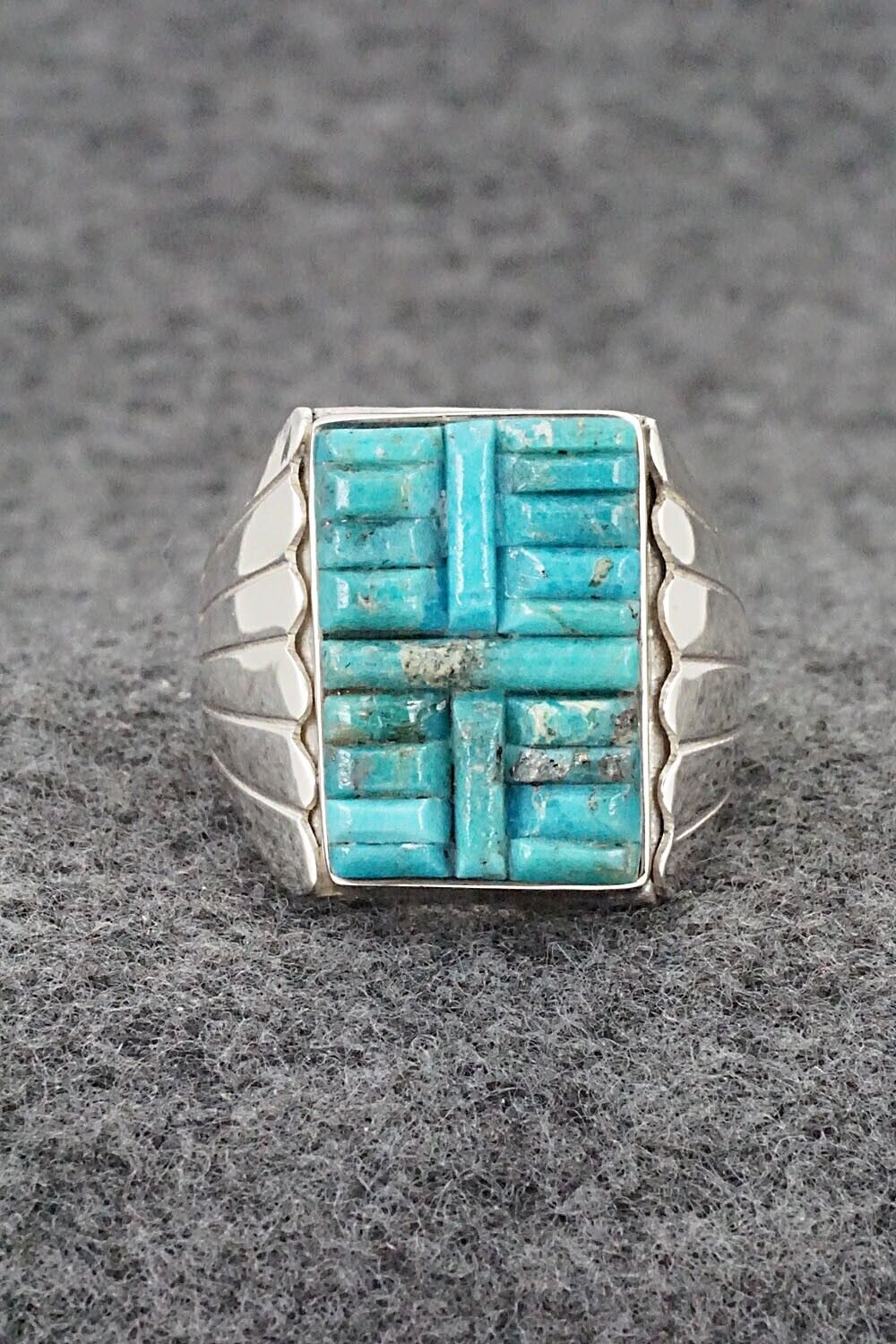 Turquoise & Sterling Silver Ring - Sam Arviso - 10.5