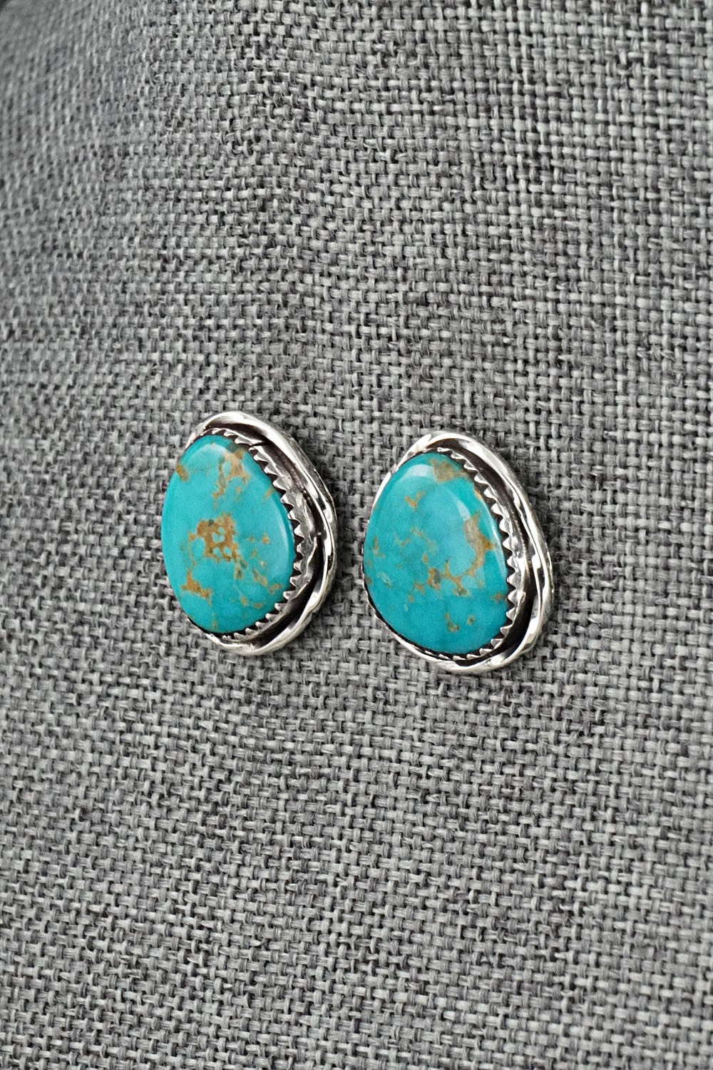 Turquoise & Sterling Silver Earrings - Ernest Hawthorne