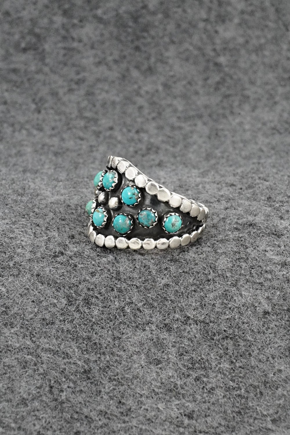 Turquoise & Sterling Silver Ring - Harry B. Yazzie - Size 8