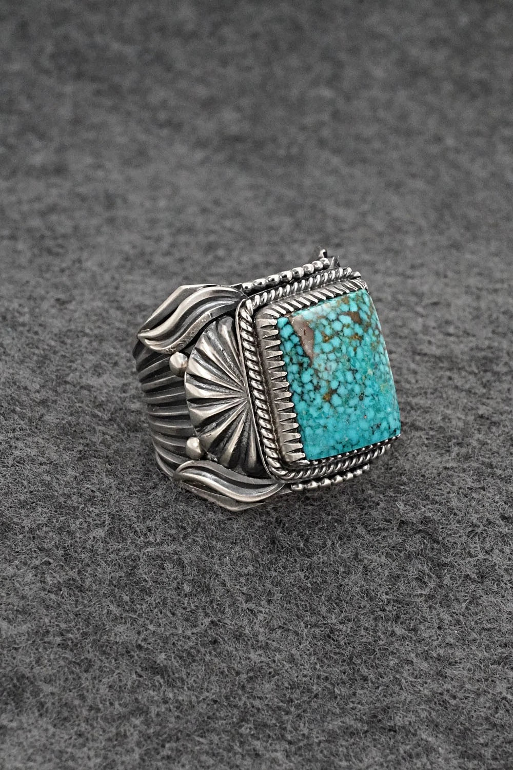 Turquoise & Sterling Silver Ring - Delbert Gordon - Size 13