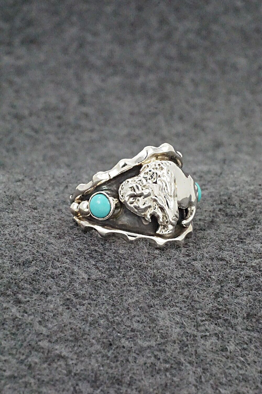 Turquoise & Sterling Silver Ring - Genevieve Francisco - Size 10.75