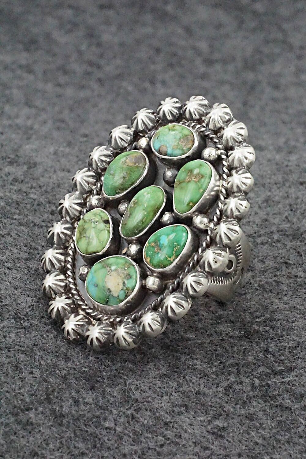 Turquoise & Sterling Silver Ring - Samuel Yellowhair - Size 8.5