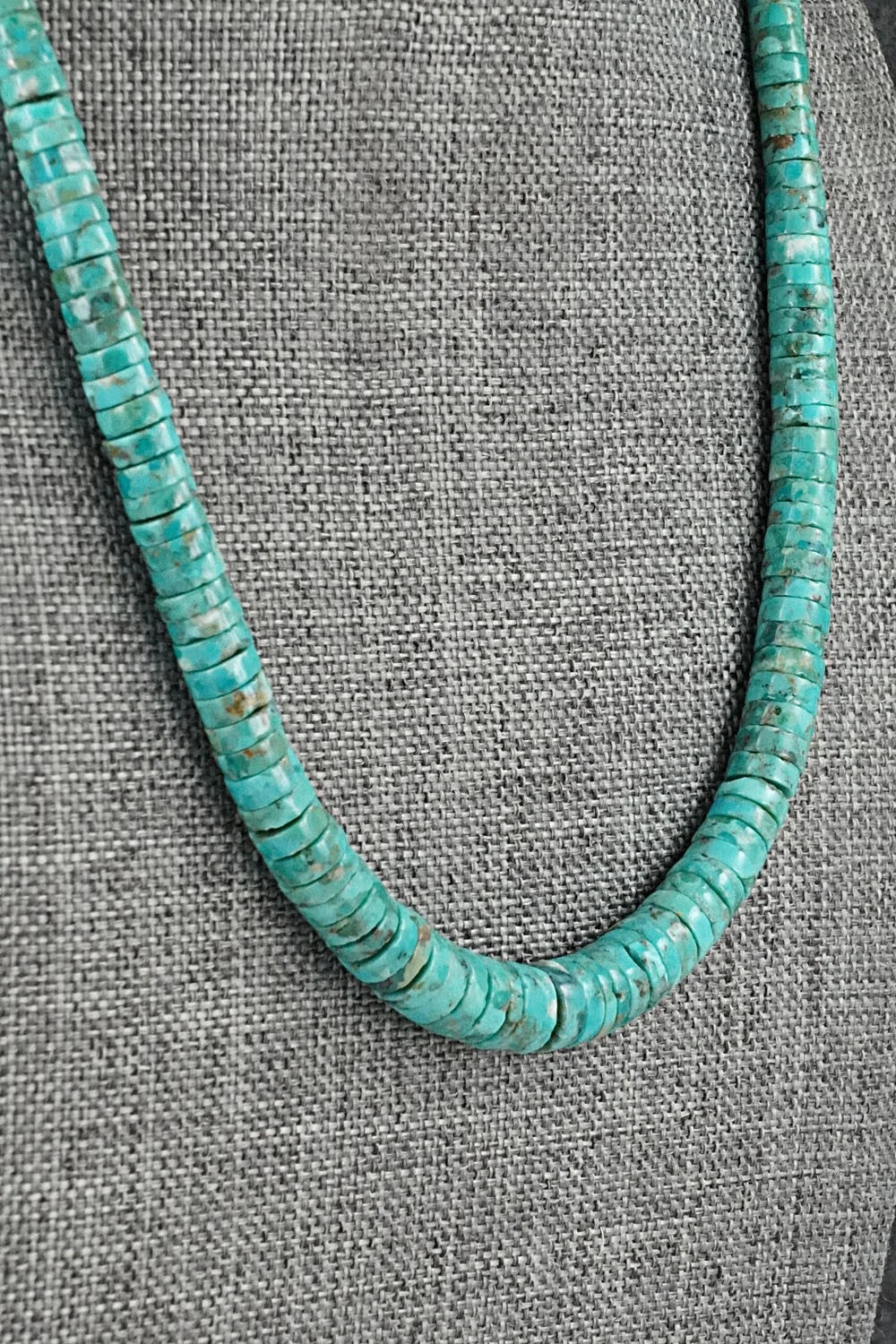 Turquoise & Sterling Silver Necklace 18" - Doreen Jake