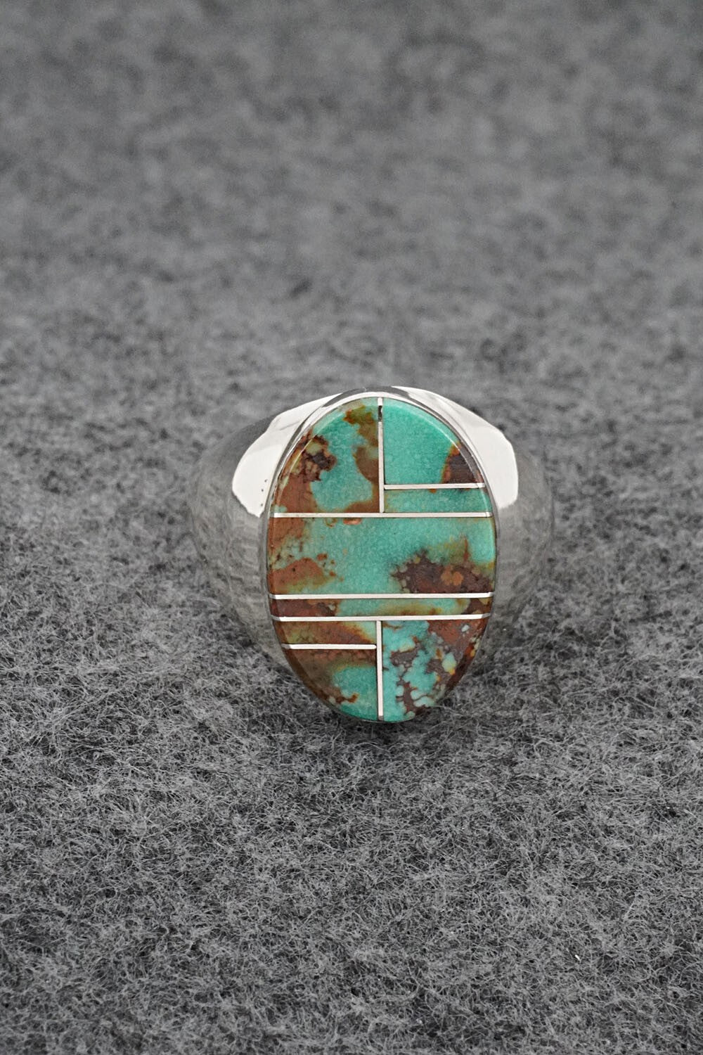 Turquoise & Sterling Silver Ring - Wilbert Gray - Size 11