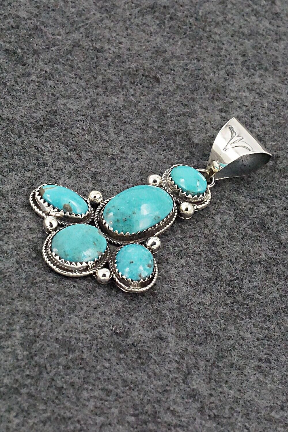 Turquoise & Sterling Silver Pendant - Ernest Hawthorne