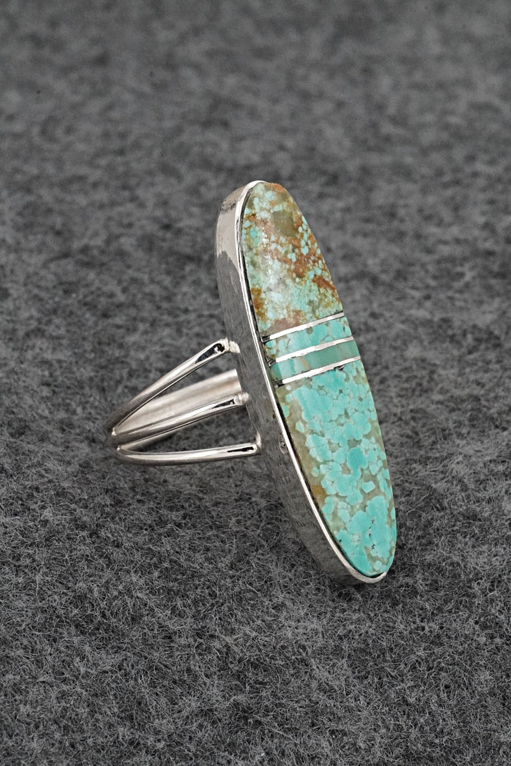 Turquoise & Sterling Silver Ring - Harold Smith - Size 8.5