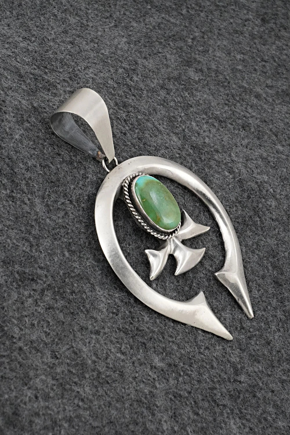 Turquoise & Sterling Silver Pendant - Eugene Gruber