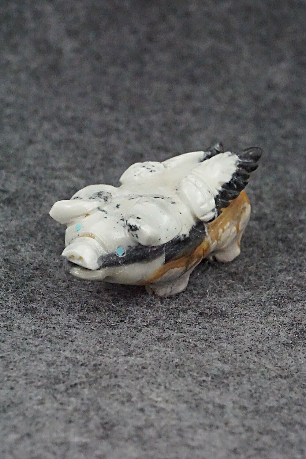 Pig With Wings Zuni Fetish Carving - Stanton Hanaweeka