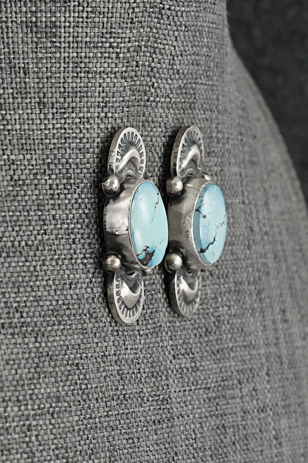 Turquoise & Sterling Silver Pendant and Earrings Set - Darrin Livingston