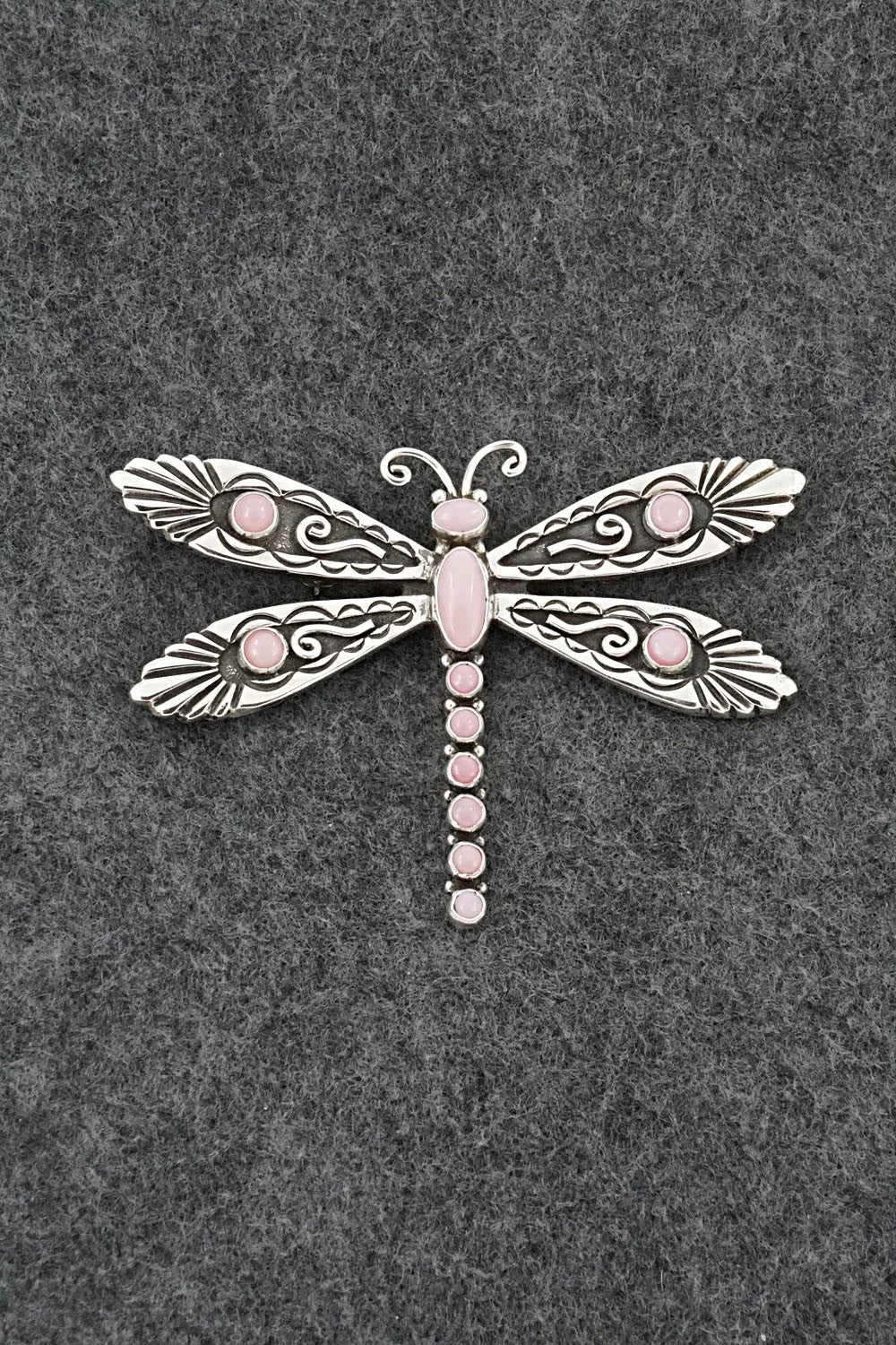 Pink Conch & Sterling Silver Pendant/Pin - Lee Charley
