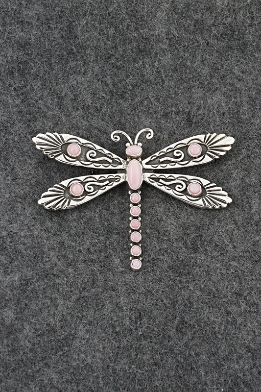 Pink Conch & Sterling Silver Pendant/Pin - Lee Charley