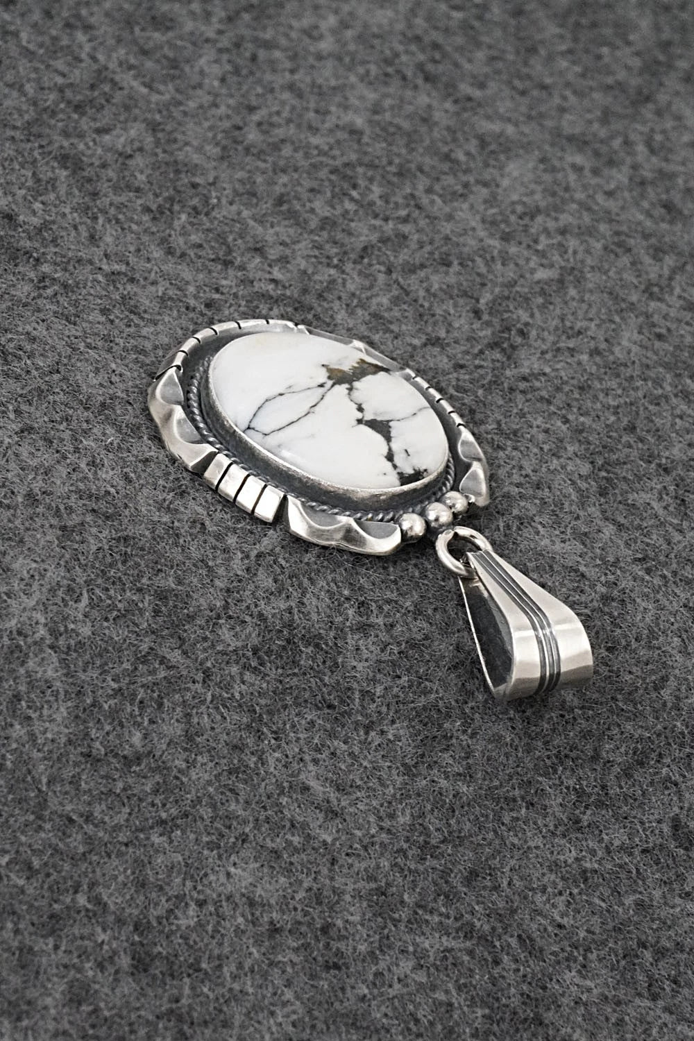 White Buffalo & Sterling Silver Pendant - Samuel Yellowhair