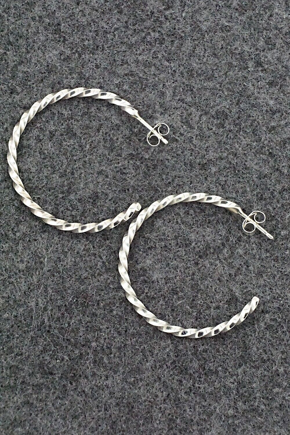 Sterling Silver Hoop Earrings - Elaine Tahe