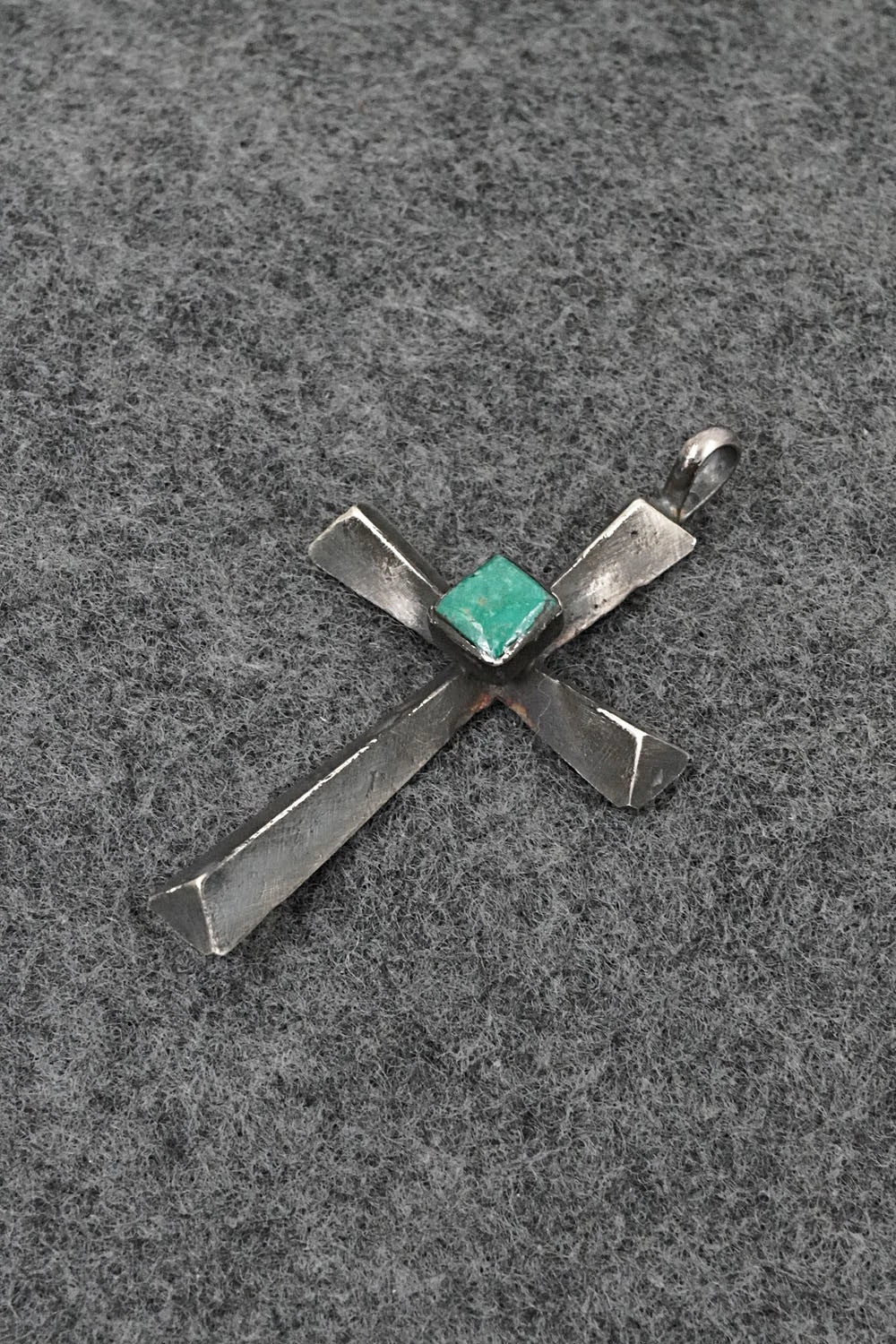 Turquoise & Sterling Silver Pendant - Raymond Bitsoi