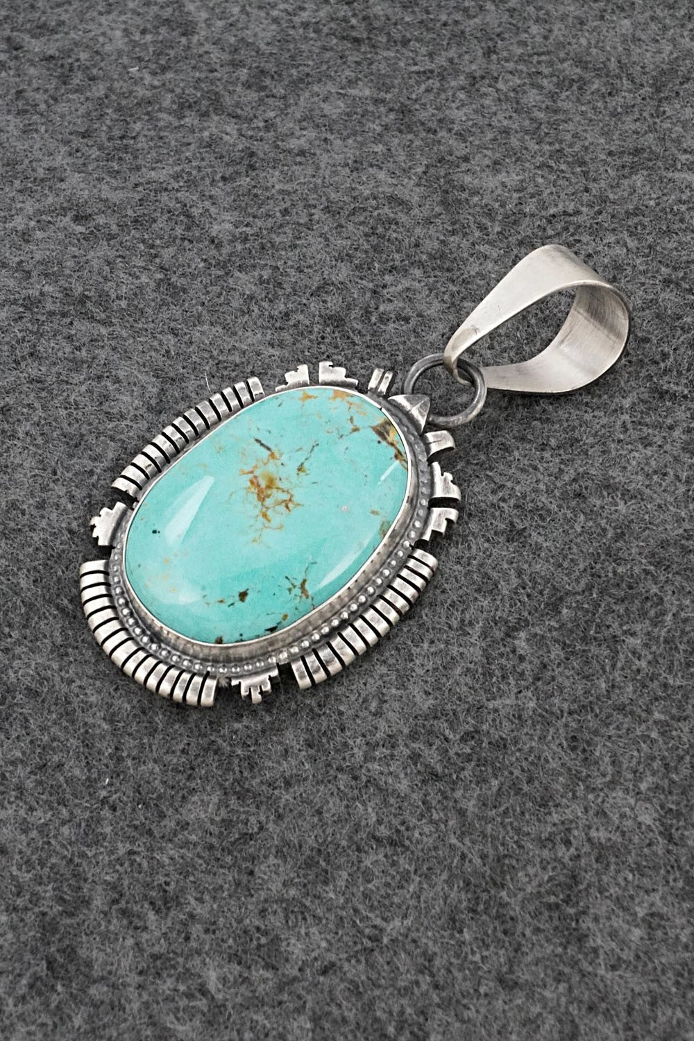 Turquoise & Sterling Silver Pendant - Randy Billy