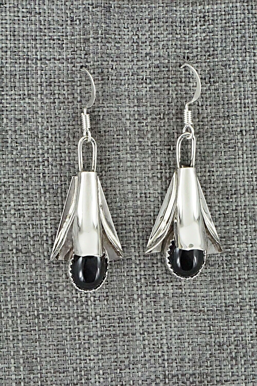 Onyx & Sterling Silver Squash Blossom Set - Louise Yazzie